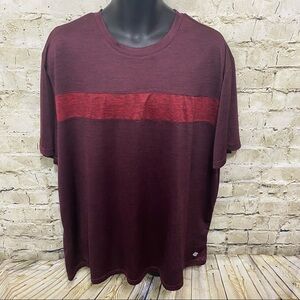 Zelos Maroon Red Striped Short Sleeve T Shirt